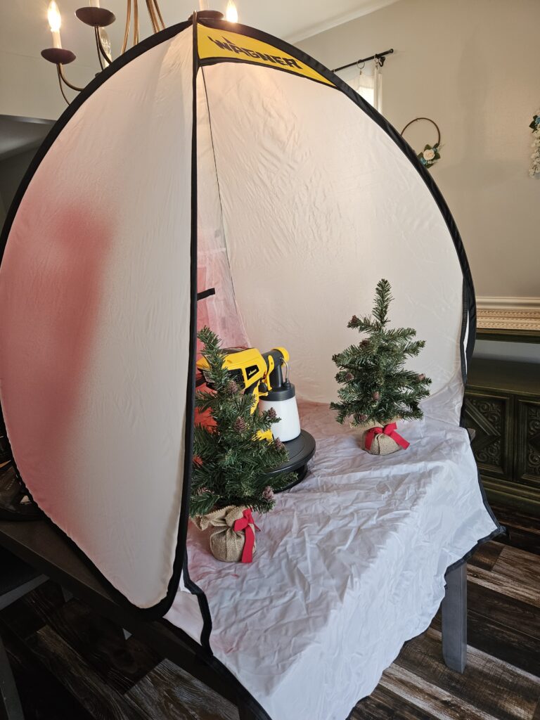 spray shelter on table