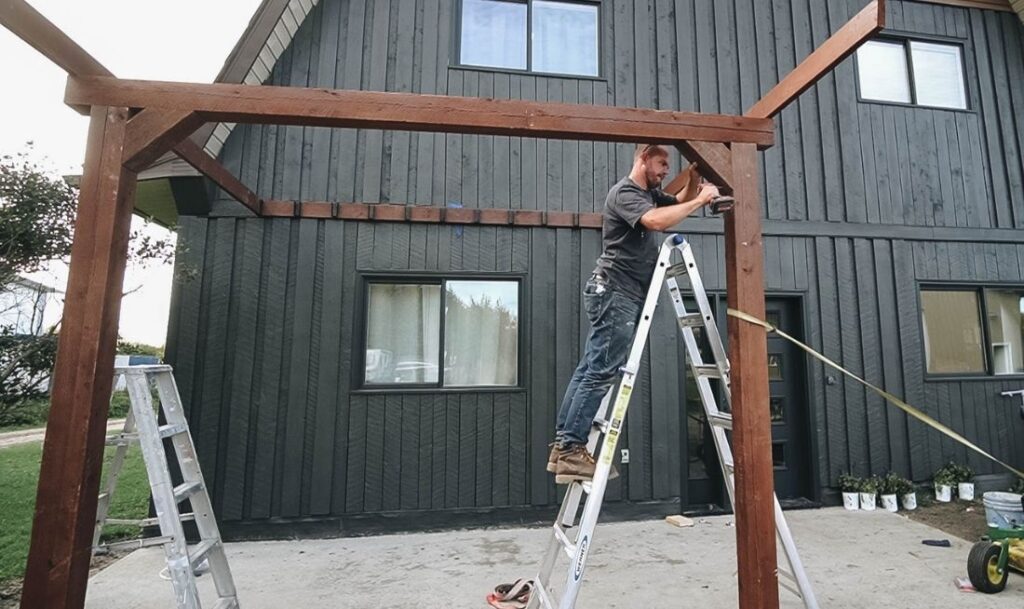 Stained pergola